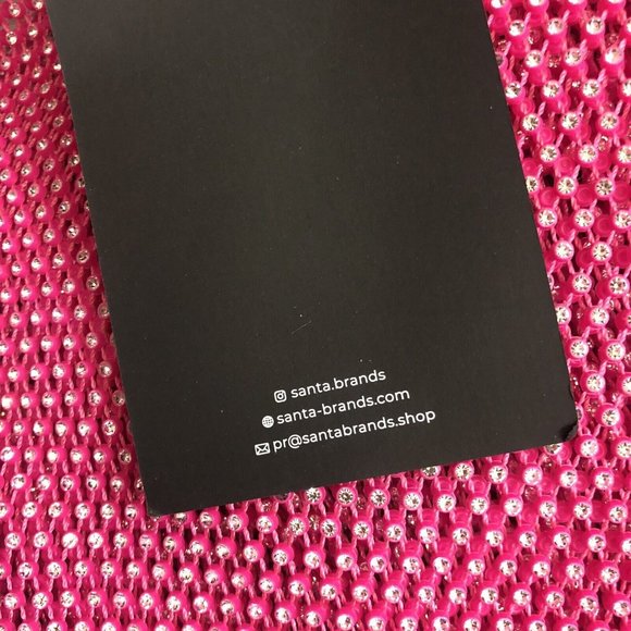 Santa Brands for FWRD Feathers Mini Dress Pink Rhinestones - Picture 7 of 7